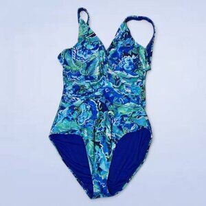 Lauren‎ Ralph Lauren Women Bandana Paisley Surplice One-Piece - Size Large